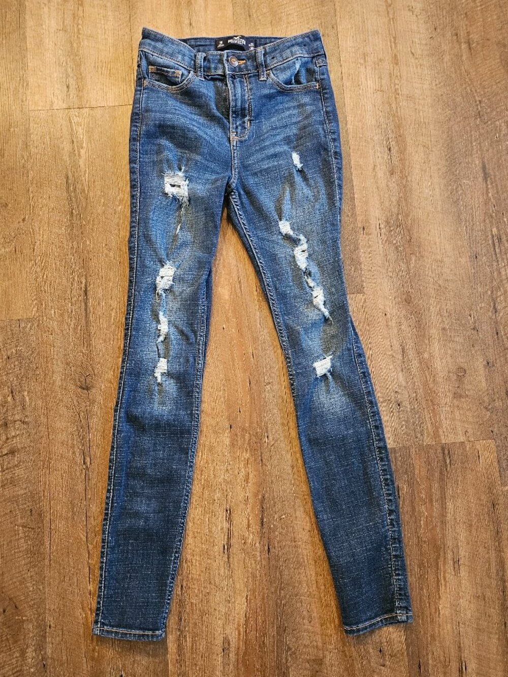 Hollister High Rise Super Skinny Jeans Distressed Blue Size 1R W25 L30